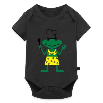Cook frog - Baby Premium Kurzarmbody - Schwarz - Vorne