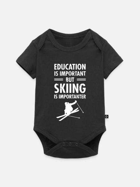Skifahren ist wichtiges Hemd - Baby Premium Kurzarmbody - Schwarz
