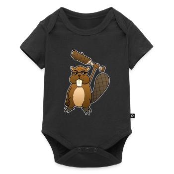 Beaver Baseball Lunettes de soleil Rodent Wood Gift - Body à manches courtes Premium Bébé - noir - Devant