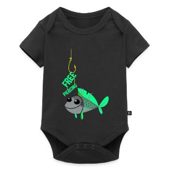 Piercing gratuit - Body à manches courtes Premium Bébé - noir - Devant