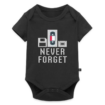 Never Forget Floppy Disk Video Tape Cassette Tech - Baby Premium short-sleeve bodysuit - black - Front