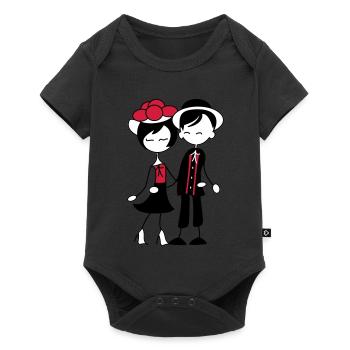 Sweet Black Forest Couple - Bollenhut & Tracht - Baby Premium short-sleeve bodysuit - black - Front
