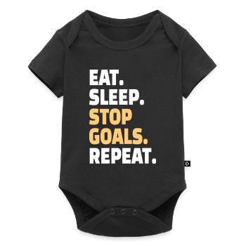 GOALKEEPER: Stop Goals - Baby Premium Kurzarmbody - Schwarz - Vorne
