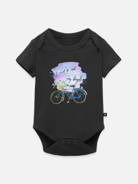 Je veux faire du vélo - Body à manches courtes Premium Bébé - noir