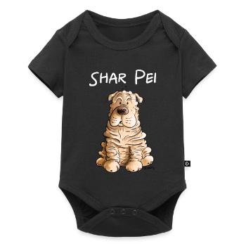 Happy Shar Pei I Folding Dog I Dog - Baby Premium short-sleeve bodysuit - black - Front