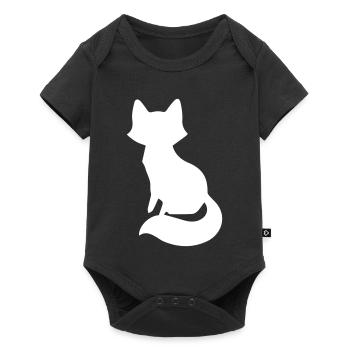 Verspieltes Fuchs Silhouetten Design - Baby Premium Kurzarmbody - Schwarz - Vorne