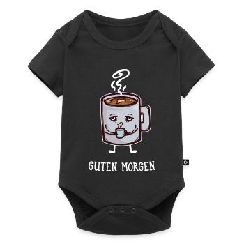 Frühstück Kaffee Koffein Statement Kaffeetrinker - Baby Premium Kurzarmbody - Schwarz - Vorne