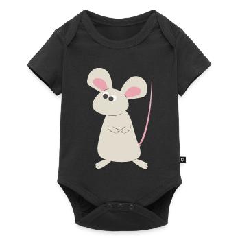 Cleveres Mäuschen - Baby Premium Kurzarmbody - Schwarz - Vorne
