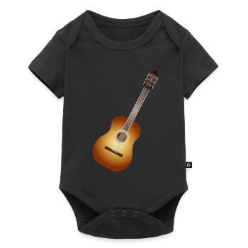 beautiful acoustic guitar in warm shades - Baby Premium short-sleeve bodysuit - black - Front