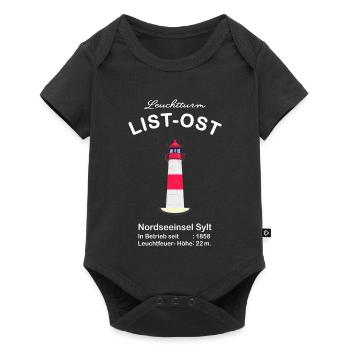 Lighthouse List-Ost on Sylt, North Sea coast - Baby Premium short-sleeve bodysuit - black - Front