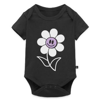 Fleur souriante - Body à manches courtes Premium Bébé - noir - Devant