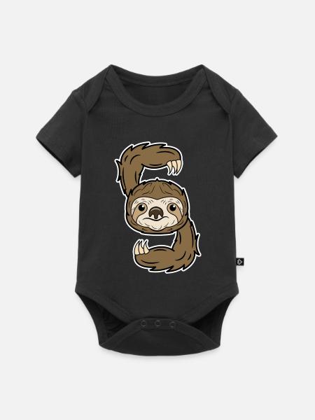Säugetier Tier Faultier Urwaldbewohner Dschungel - Baby Premium Kurzarmbody - Schwarz