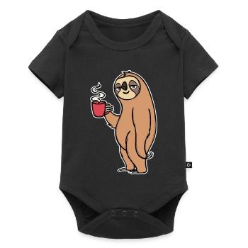 Animal Late Riser Sloth Mammal Lazy Tired - Baby Premium short-sleeve bodysuit - black - Front