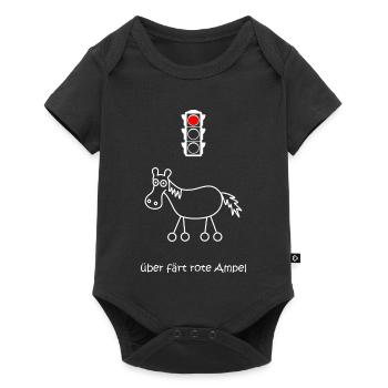 über färt rote Ampel, Autofahrer, Raser, Pferd - Baby Premium Kurzarmbody - Schwarz - Vorne