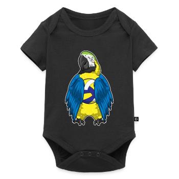 Papagei Volleyballspieler Volleyball - Baby Premium Kurzarmbody - Schwarz - Vorne