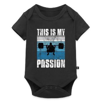 C’est ma passion Musculation Bodybuilder GYM - Body à manches courtes Premium Bébé - noir - Devant