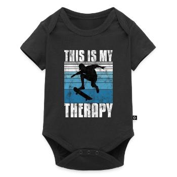 This is My therapy Skateboard Skateboarder Skate - Baby Premium short-sleeve bodysuit - black - Front