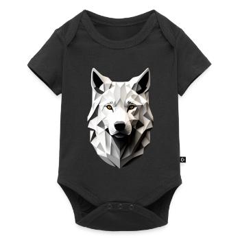 Tête du Loup Blanc - Body à manches courtes Premium Bébé - noir - Devant