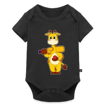 Giraffe Cricket Cricket Raquette - Body à manches courtes Premium Bébé - noir - Devant