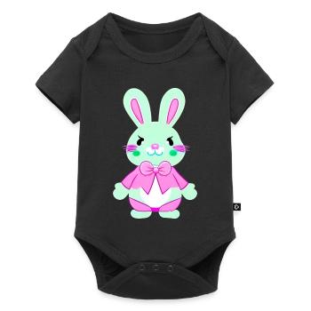 niedlcher Osterhase - Baby Premium Kurzarmbody - Schwarz - Vorne