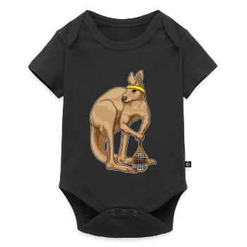 Kangaroo Tennis Tennis Racket - Baby Premium short-sleeve bodysuit - black - Front