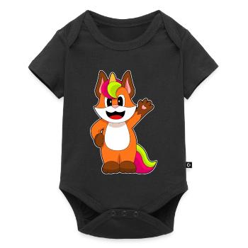 Licorne renard - Body à manches courtes Premium Bébé - noir - Devant