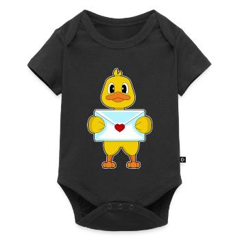 Duck Love Letter - Baby Premium short-sleeve bodysuit - black - Front