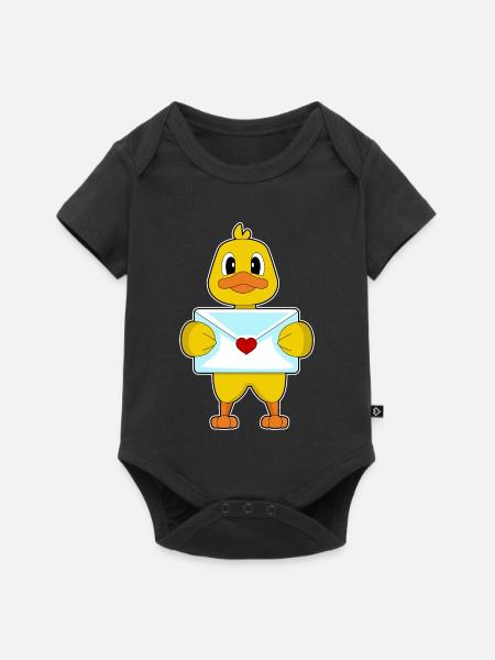 Ente Liebesbrief - Baby Premium Kurzarmbody - Schwarz