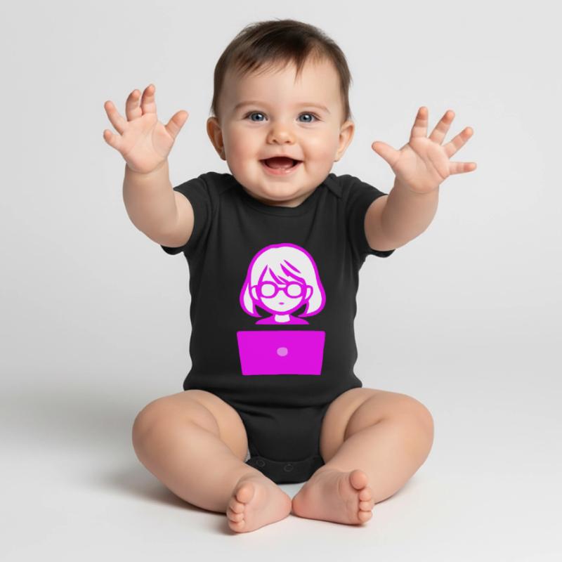 Woman with Computer Programmer Coder Baby Premium short-sleeve bodysuit