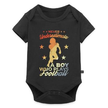 Garçon de football - Body à manches courtes Premium Bébé - noir - Devant