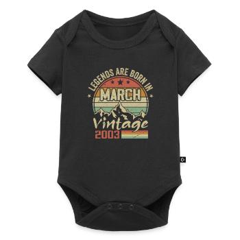 Les Légendes Sont Nées En Mars 2003 Cadeau Vintage - Body à manches courtes Premium Bébé - noir - Devant