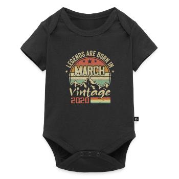 The Legends Were Born in March 2020 Vintage Gift - Baby Premium short-sleeve bodysuit - black - Front