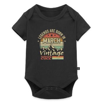 The Legends Are Born In March 2022 Vintage Gift - Baby Premium short-sleeve bodysuit - black - Front