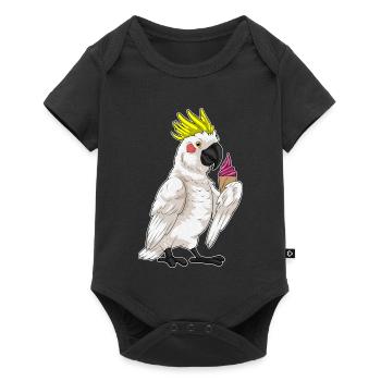 Papagei Waffeleis - Baby Premium Kurzarmbody - Schwarz - Vorne