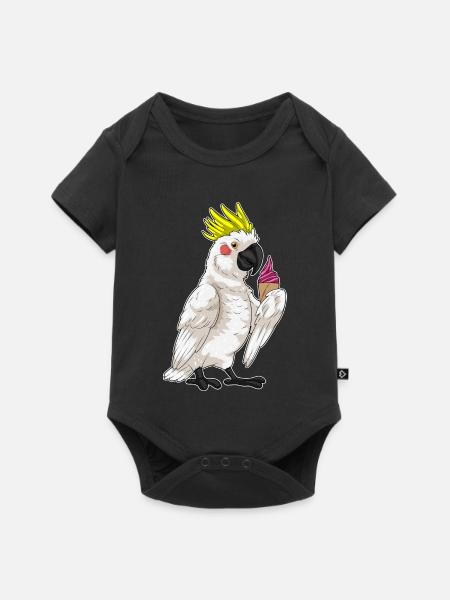 Papagei Waffeleis - Baby Premium Kurzarmbody - Schwarz