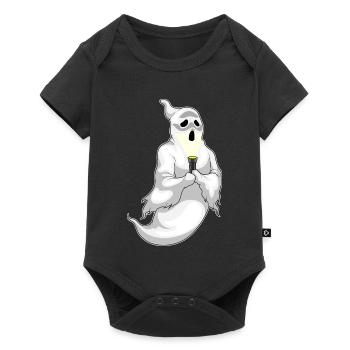 Ghost Halloween Flashlight - Baby Premium short-sleeve bodysuit - black - Front