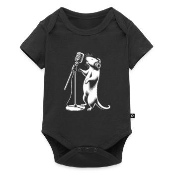 Rock ’n’ Roll Maus - Baby Premium Kurzarmbody - Schwarz - Vorne