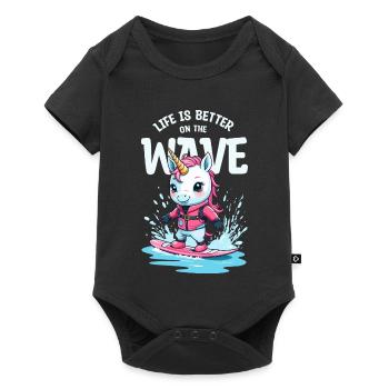 Wakeboard Unicorn - Baby Premium short-sleeve bodysuit - black - Front