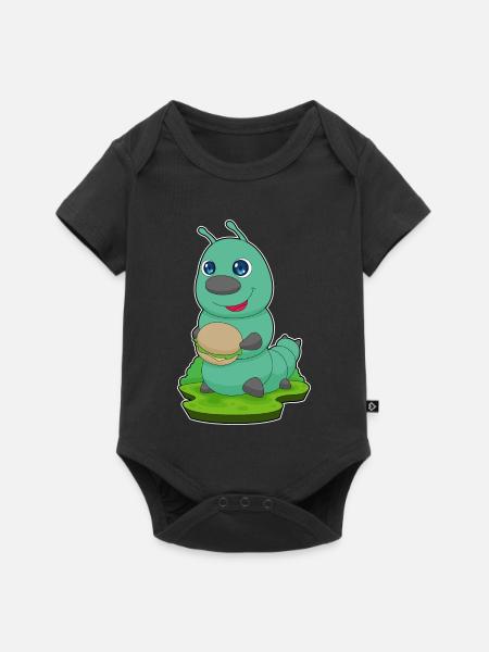 Raupe Cheeseburger - Baby Premium Kurzarmbody - Schwarz