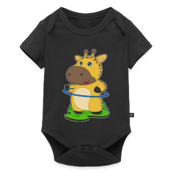 Giraffe Fitness Hoop Workout Gymnastics - Baby Premium short-sleeve bodysuit - black - Front