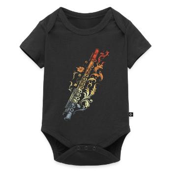 Flute Graphic Retro Style - Baby Premium short-sleeve bodysuit - black - Front