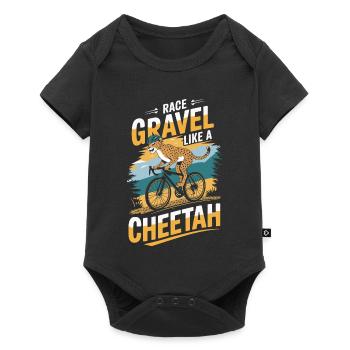 Race Gravel Like a Cheetah Cycling Graphic - Baby Premium short-sleeve bodysuit - black - Front