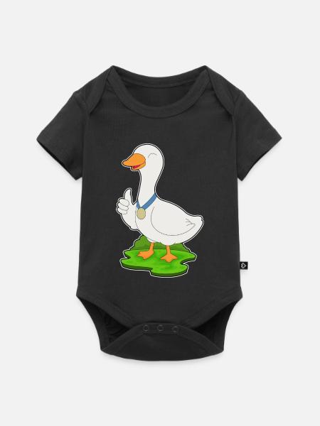 Ente Medaille - Baby Premium Kurzarmbody - Schwarz