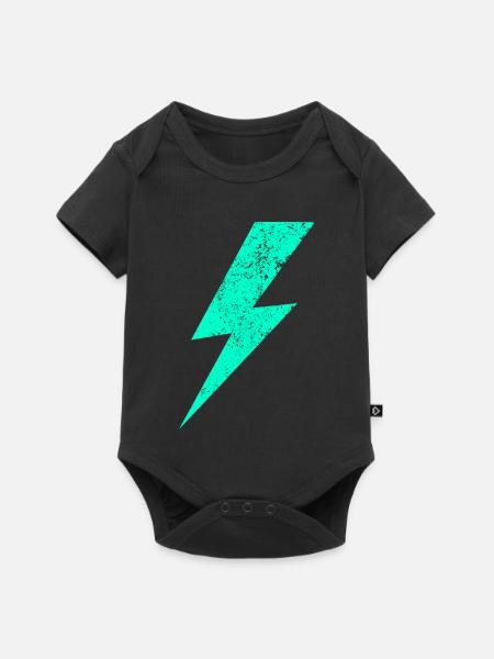 Elektrischer Blitz in Pastell - Baby Premium Kurzarmbody - Schwarz