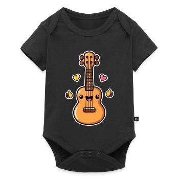 Ukulele Cartoon Style - Baby Premium short-sleeve bodysuit - black - Front