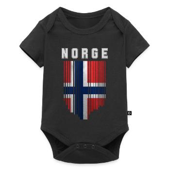 Norwegian flag, Norwegian pride - Baby Premium short-sleeve bodysuit - black - Front