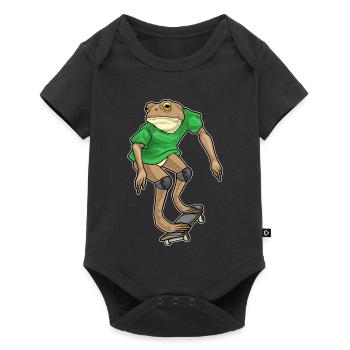 Frog Skater Skateboard - Baby Premium short-sleeve bodysuit - black - Front