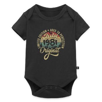 Geburtstag Juli 1981 juli 1981 July 1981 - Baby Premium Kurzarmbody - Schwarz - Vorne
