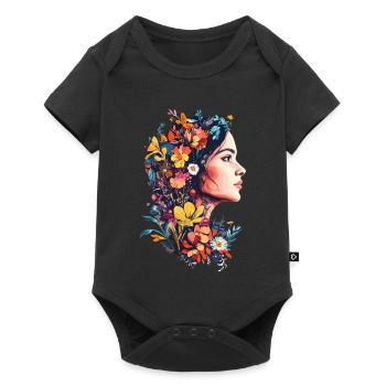 Woman Head Flowers International Women's Day Creative Abstract - Baby Premium short-sleeve bodysuit - black - Front