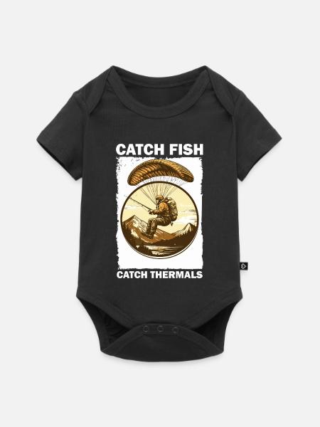 Abenteuerliches Fischen im Gebirge - Baby Premium Kurzarmbody - Schwarz